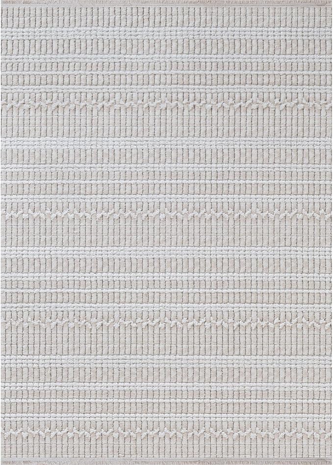 Modern Indoor Rug Stripe 5x7 Area Rugs for Living Room Luxury Kitchen Bedroom Durable Soft Geometric Durable Low and High Pile Stain Resistant Non Shedding Area Carpet 5x7