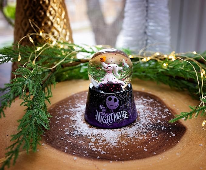 Disney The Nightmare Before Christmas Zero 3-Inch Mini Light-Up Snow Globe with Glitter Adults