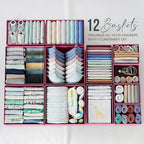 Drawer Organizer Clothes Set of 12 Pink - Dresser Organizer For Nursery, Bedroom, Closet - Perfect Baby Clothes Organizer and Storage & General Nursery Organization or Dresser Drawer Organizers
