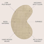 JONATHAN Y Bean Grid Handwoven Wool Beige/Light Brown Shaped Indoor Area Rug, 8x10, Modern, Plaid, Easy-Cleaning for Living Room, Bedroom, Kitchen, Pet Friendly, Non-Shedding (GST104A-8)