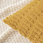 MIULEE Pack of 2 Corduroy Decorative Throw Pillow Covers 18x18 Inch Soft Boho Striped Pillow Covers Modern Farmhouse Home Decor for Summer Sofa Living Room Couch Bed Yellow