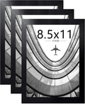 KTKDE 8.5x11 Picture Frame set of 3, Certificate Document Frame Diploma Frames Black, Poster and Photo for Wall Hanging or Tabletop with Shatter Resistant Plexiglass Home Decor best gift