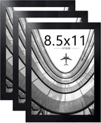 KTKDE 8.5x11 Picture Frame set of 3, Certificate Document Frame Diploma Frames Black, Poster and Photo for Wall Hanging or Tabletop with Shatter Resistant Plexiglass Home Decor best gift