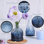 Glass Blue Bud Vases Set of 12, Mini Flower Vase for Centerpieces, Small Glass Vases in Bulk for Bridal Shower Decorations, Vintage Vase for Wedding, Party, Graduation, Home Table Décor