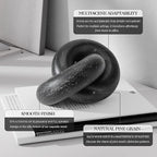 EOSAHR Modern Pine Wood Knot Decor – Elegant 2-Link Wooden Chain Link Decor for Coffee Table, Book Shelf, & Side Table – Chic Home Décor Accents for Living Room Spaces (Black)