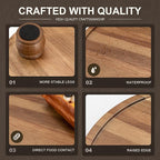 EOSAHR Wooden Riser for Display : Farmhouse Pedestal Stand for Your Kitchen Counter & Home Decor - Chic Round Waterproof Bathroom Trays for Soap, Plants, Jewelry, Perfume (Acacia Wood)