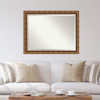 Amanti Art Bronze Wall Mirror 35x45 Manhattan Bronze Rectangle Bathroom Mirror for Wall Decor Living Room, X-Large Traditional Wood Frame, Hangs Horizonally and Vertically, Bathroom Decor, Beveled
