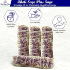 Lavender with White Sage - Bholi Sage Plus Sage Incense Sticks for Cleansing Negative Energy, Sage Sticks for House Cleansing - Lavender with White Sage Smudge Sticks Pack of 4