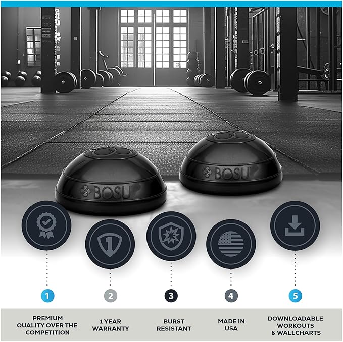 BOSU 6.5 Inch Balance Pods, Stability and Balance Exercise Workout Equipment for Home Gym, Core Training, Physical Therapy and Fitness, 2 Pack