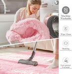 OLANLY 2x6 Machine Washable Runner Rugs for Hallway, Soft Fluffy Shaggy Bedside Rugs for Bedroom, Living Room, Indoor Floor Carpet for Kids Girls and Boys, Nursery Rooms, Home Decor Aesthetic, Pink