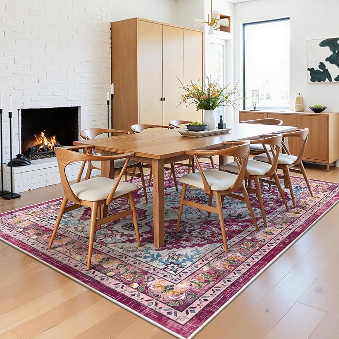 U'Artlines Area Rug 5x7 Boho Washable Soft Carpet for Living Room Bedroom Dining Room Office Indoor Rugs for Home Decor