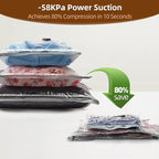 18 Pack Travel Vacuum Bags for Clothing,Compression Seal Packing Cubes for Suitcase Backpack,Vacuum Seal Bags for Clothing,Carry-on Size Space Saver Storage Bags 80% for Travel & Home（No pump）