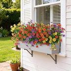 Artificial Flowers for Outdoors, 12 Bundles Multicolor Faux Silk Flower Spring Summer Decoration, Artificial Plants Fake Outdoor Flowers UV Resistant No Fade for Home Planter Porch Patio Yard Decor