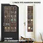 Simple Houseware 24 Pockets - 2-Pack 12 Large Mesh Pocket Over Door Hanging Shoe Organizer, Brown