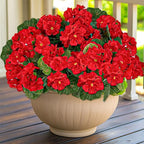 Artificial Geraniums Flowers for Outdoors Spring Decor, Fake Flowers 4 Bundles UV Resistant Fake Geraniums Flowers Silk Faux Plants for Home Planter Gardens Table Patio Porch Hanging Summer Decor(Red)