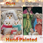 Christmas Owl Family Snow Globe Musical Snow Globes Light up Swirling Glitter Snow Globe Lantern with Timer, Owl Collectible Figurines Lighted Christmas Home Decor USB Powered & Battery Operated