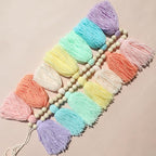 DCJHFJ Pastel Rainbow Boho Tassel Garland Wall Hanging with Wood Beads for Baby Shower Birthday Party Classroom Dorm Nursery Decor