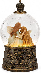 Dog Memorial Gifts for Loss of Dog Sympathy Gift，Snow Globe with Auto Swirling Glitter & 6H Timer, Battery or USB Powered, Dog Passing Away Gifts for Home Decor