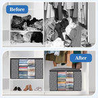 Direct 100L, 3 Pack, Storage Containers, Large Clothes Storage Bins Foldable Organization and Storage Bags with Reinforced Handle, Clear Window for Bedding, Blankets, Clothing, Black