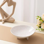 6" Small Decorative Bowl, Multi-Purpose Decorative Bowls for Keys, Candy and Home Decor, Ceramic Bowl （Retro White）