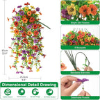 Homsunny Artificial Hanging Flowers for Outdoor, 8PCS Fake Flowers Faux Silk Daisy with Eucalyptus Leaves, UV Resistant Aritificial Outdoor Flowers for Spring Home Patio Balcony Yard Porch Decor