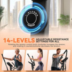ANCHEER Elliptical Machine, Elliptical Exercise Machine for Home with Magnetic Driving System,14 Resistance Levels, Pulse & LCD Monitor, Elliptical Cardio, 400 Lbs Low Impact Elliptical