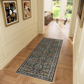 Vintage Floral Area Rug Runner 2x6 Washable Ultra-Thin Boho Carpet for Hallway, Kitchen, Bedroom, Bathroom, Laundry Room