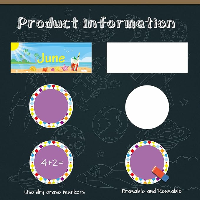 Zonon 48 Pieces Holiday Monthly Headliners Set 12 Months of The Year Headers Seasonal Monthly Bulletin Board Borders with 36 Round Blank Confetti Cutouts(Cute Style)