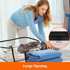 Vieshful 7 Pack Clear Comforter Storage Bag, 60L Clothes Storage Bag with Zipper Closet Organizer, Plastic Storage Containers Moving bags for Comforter, Blanket, Bedding, Duvet, Toys