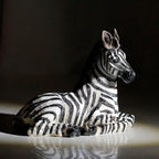 Zebra Table Sculpture - Resin Zebra Figurine - Black, White - African Safari Zebra Collectible for Bedroom, Living Room, Office, Bookshelf, Mantel, Entryway, Foyer, Nursery -5.9inch L x 3.54inch H