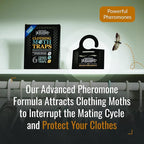 Dr. Killigan's Premium Clothing Moth Traps with Pheromones Prime | Non-Toxic Clothes Moth Trap with Lure for Closets & Carpet | Moth Treatment & Prevention | Case Making & Web Spinning (Black)