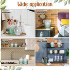 Aoriher 4 Pcs Crystal Glass Candy Jar Set with Lids Home Decorative Storage Jars for Apothecary, Bathroom, Kitchen, and Pantry, Ideal for Cotton Swabs and Jewelry (Medium,Gradient Green)