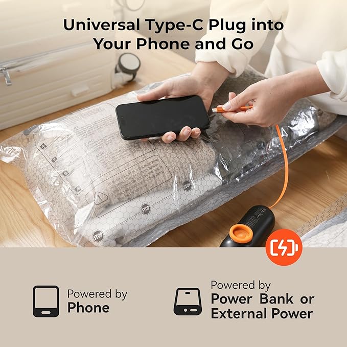 Vacuum Bags for Clothing with 55kPa Air Pump, 20 Pack Vacuum Seal Bags for Travel, Space Saver Bags for Luggage and Suitcases, Carry-on Size Compression Packing Bags