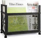 Black Magazine Holder, Magazine File Holder, Magazine Rack Floor Magazine Basket, Magazine Stand for Letters, Magazines, Books, Newspapers, Folder Organizer Bin for Books
