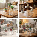 NiHome Clear Acrylic Display Stand for LEGO Botanical Collection Sets, Multi-Tier Showcase Figurine Display Shelf Riser for Collectibles and Room Decor, Perfume Riser Holder, Tabletop Plant Stand