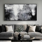 Large Framed Black and White Abstract Wall Art for Living Room, Grey Horizontal Canvas Prints Paintings Artwork for Walls, Neutral Modern Minimalist Pictures Wall Decor for Bedroom Office 30x60