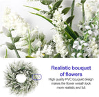 26'' Large Lavender & Eucalyptus Wreath for Front Door - Artificial Eucalyptus Leaves Greenery Outdoor Wreath for Wedding Farmhouse Porch Wall Room Home Decor (White)