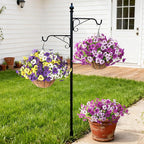 Artificial Fake Pansy Flowers for Outdoor, 12 Pcs Faux Silk Pansies Flower for Spring Summer Decoration, UV Resistant Fake Plants for Outside Planter Porch Yard Patio Home Decor(Gradient Purple Red)