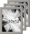 KTKDE 10x12 Picture Frame Set of 3,Grey Wooden frames, Vertical & Horizontal Wall Hanging for Wall or Tapletop Display,Studio Gallery Photo Frame for Photos, Posters & Art Prints
