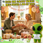 MAMAGIFTREE for Mom – Cute Crochet Alien Figure with Sentimental Card, Funny & Meaningful Handmade Gift from Daughter or Son