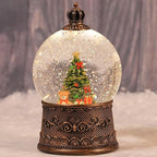 Snow Globe Christmas, Lighted Christmas Snow Globes with Timer, Swirling Musical Glittering Snowglobe Lantern for Decorations(Bear Gifts)