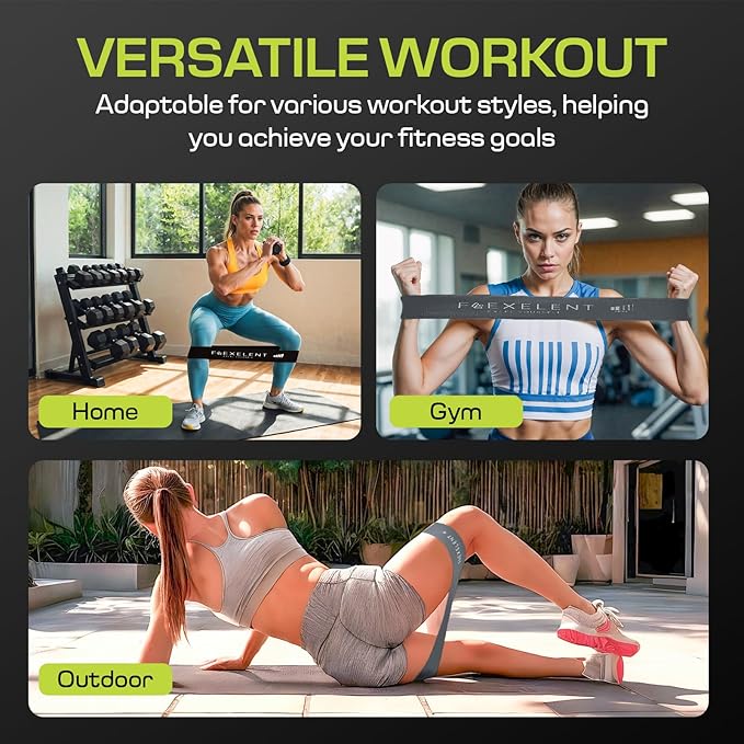 Fabric Resistance Bands for Working Out – 5 Strength Levels from Extra Light to Extra Heavy – Thick Workout Bands for Legs, Glutes, HIPS, Stretching, Strength Training with Storage Bag