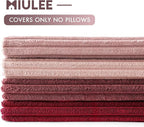 MIULEE Boho Farmhouse Throw Pillow Covers 20x20 Inch Set of 4 Romantic Decorative Cushion Covers Spring Corduroy Home Decor for Feminine Valentines Couch Bed Sofa Living Room Aesthetic Pink