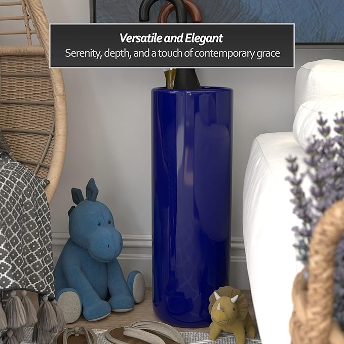 Red Lantern 24" Navy Blue Umbrella Stand