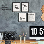 DSHFG Funny Motivational Office Pictures Wall Art Decor Prints Set of 4, Motivational Wall Art Decor Trendy Retro Posters Prints for Office Home Decor, 8x10 Unframed
