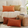 Fancy Homi 4 Packs Decorative Throw Pillow Covers for Living Room Couch Bed, Modern Farmhouse Boho Home Décor Accent Cushion Case, 20" x 12", Burnt Orange Series