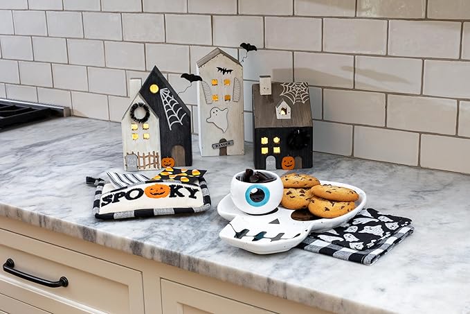 Mud Pie Led Wood Haunted House, RIP