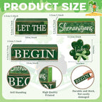 Lineshading 4 Pcs St Patricks Day Table Decorations Wooden Shamrocks St Patrick's Day Tiered Tray Decor Irish Centerpiece Green Lucky Shamrocks Block Signs for Saint Patty's Party Home Kitchen Decor