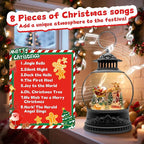 Christmas Snow Globes, Light Up Snow Globe with 6H Music Timer, Auto Snowfall, USB or Battery Powered, Christmas Globe with Santa Snow Globe Scene, Indoor Christmas Decorations for Home, 11.4 Inch
