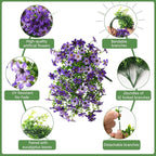INQCMY Artificial Flowers Wind Chime Bellflower 2 Pcs Faux Flowers for Plant Pot Flexible Detachable Stems for Home Decor Indoor Outdoor Wedding Party Garden Decorations